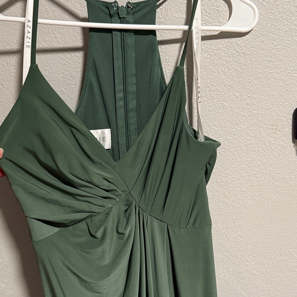 Azazie Forest Green Backless Dress